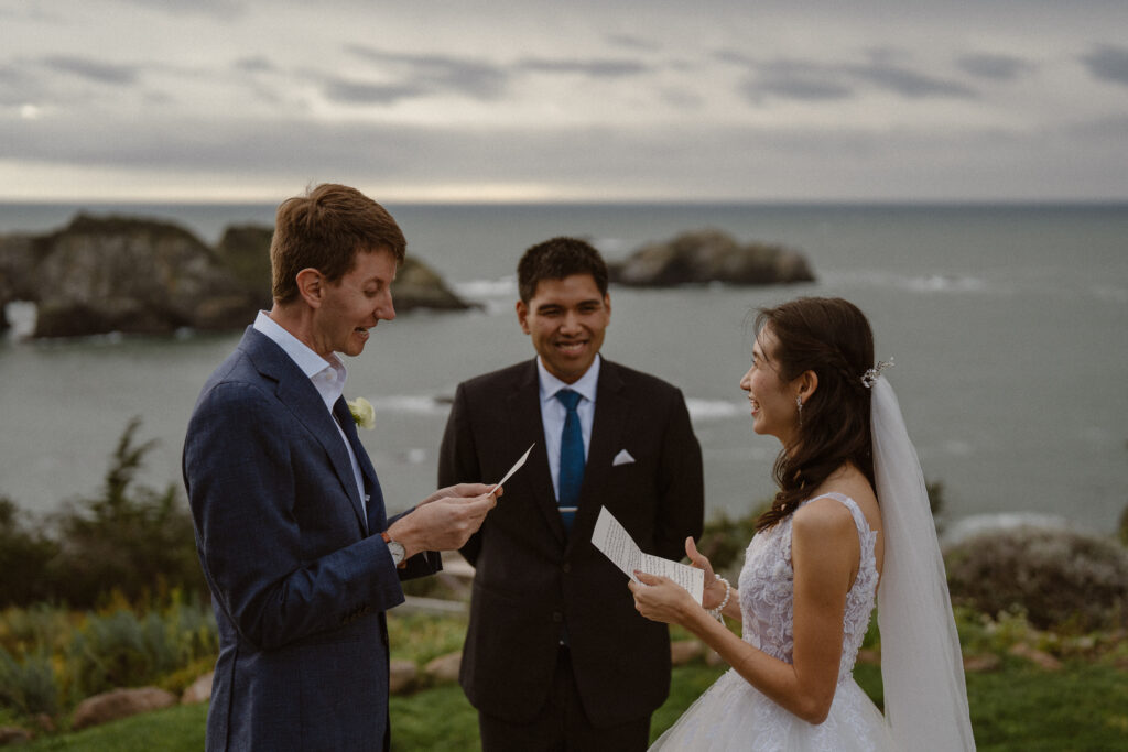 wedding ceremony with ocean view