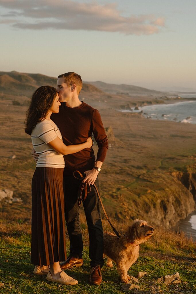 Couple portraits taken on the Sonoma Coast shoreline