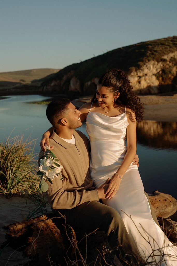 Romantic portraits during a Point Reyes wedding session