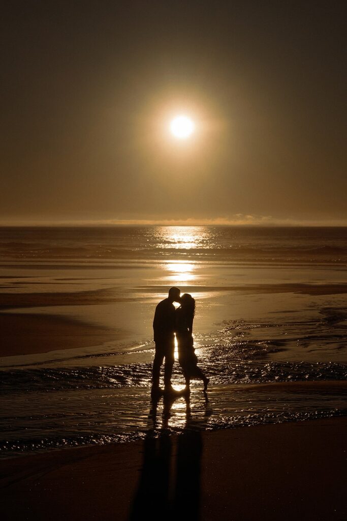 Sunset beach portraits captured in Point Reyes