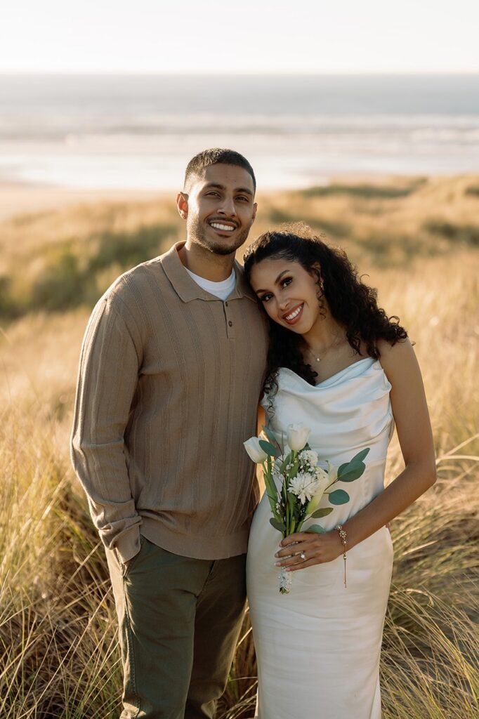 Couple portraits along Kehoe Beach